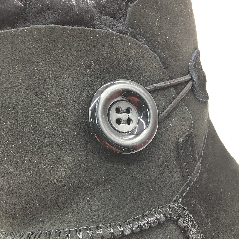 UGG Outback Australian Sheepskin Black Mini Button Boot Slipper Unisex M5 L6 NEW - Image 3