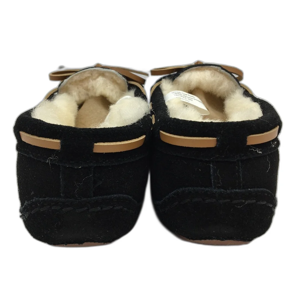 UGG Outback AUS Sheepskin Black Moccasin Tirari Slippers Ladies US 8 EU 39 NEW - Image 3