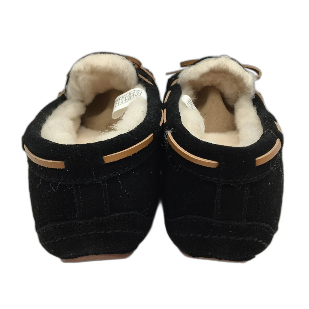 UGG Outback AUS Sheepskin Black Moccasin Tirari Slippers Ladies US 12 EU 45 NEW - Image 3