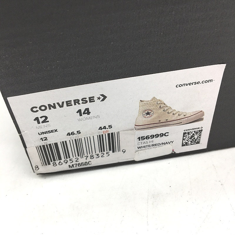 Converse CTAS Hi White Chuck All Star High Top Sneakers Unisex M12 L14 EU 46 NEW - Image 9