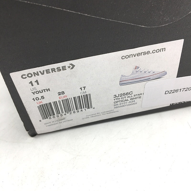 Converse White Chuck All Star CT Low Top Sneakers KIDS Youth US 11 EU 28 NEW - Image 6