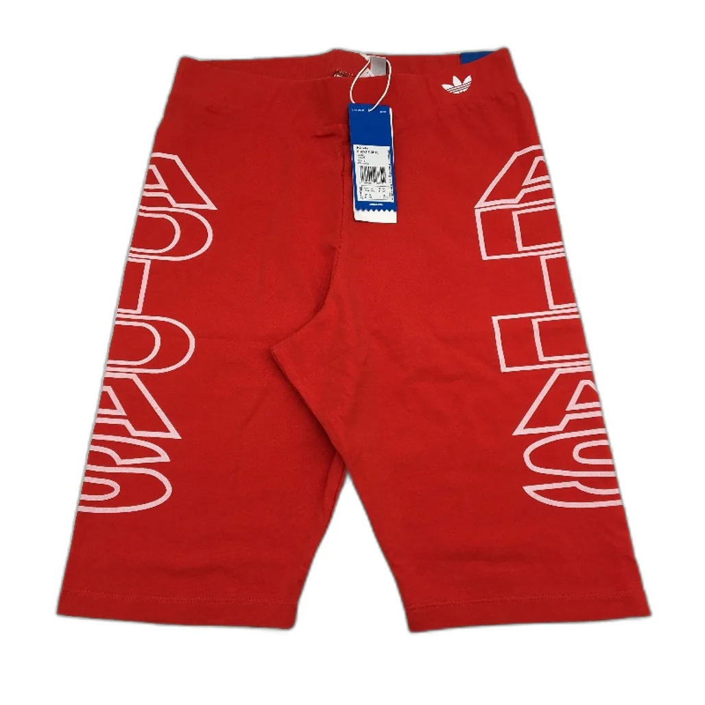 Adidas Mid-Waist Letter Short Tight Fit Vivid Red Tights Ladies Size UK 14 NEW