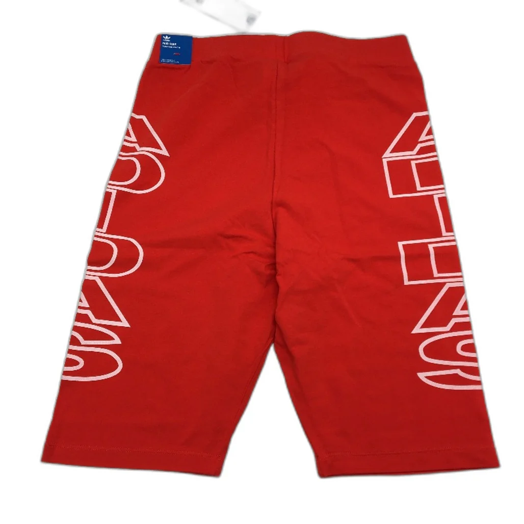 Adidas Mid-Waist Letter Short Tight Fit Vivid Red Tights Ladies Size UK 14 NEW - Image 2