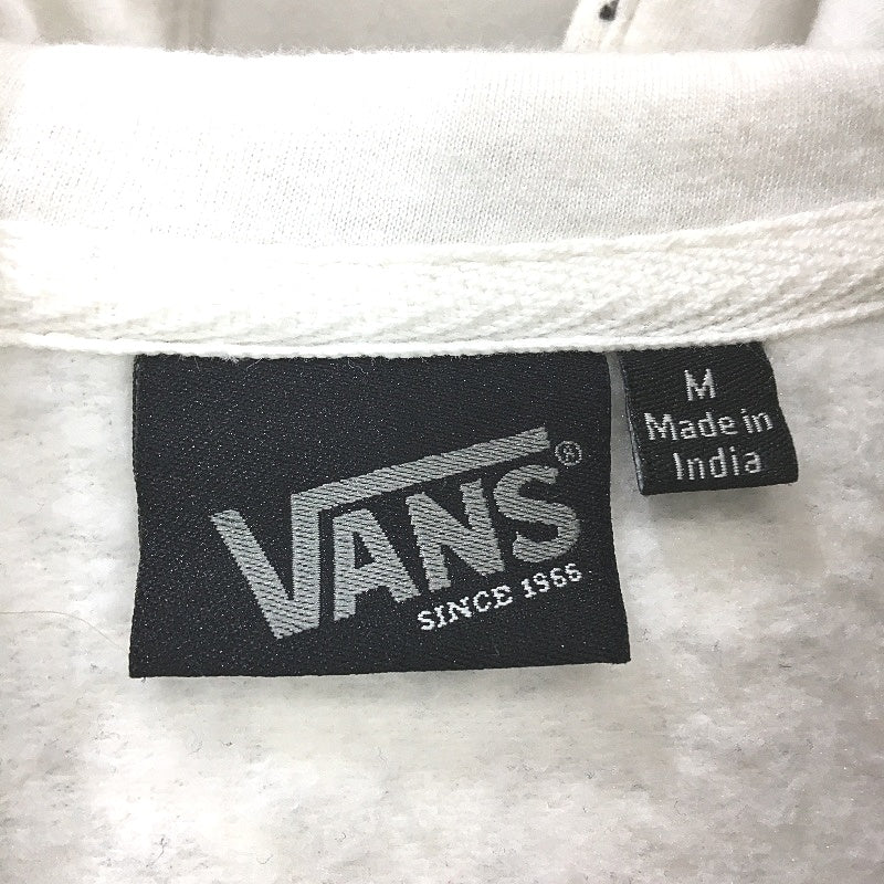 Vans Graffiti Print Full Zip Fleece White Hooded Jacket Mens Size Medium - Image 4
