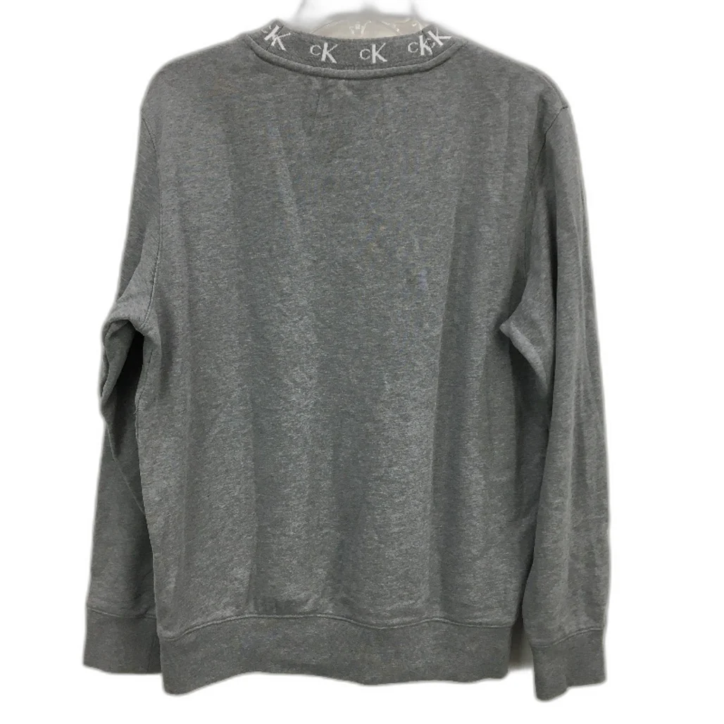 Calvin Klein Jeans Logo Crew Neck Grey Marle Terry Jumper Mens Size Medium - Image 2