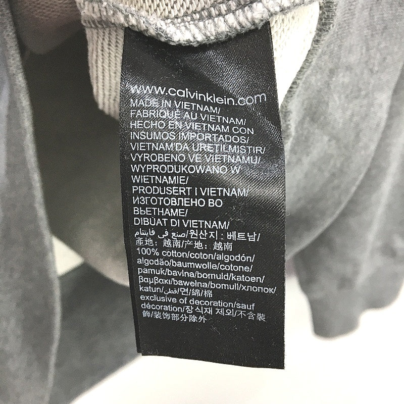 Calvin Klein Jeans Logo Crew Neck Grey Marle Terry Jumper Mens Size Medium - Image 4