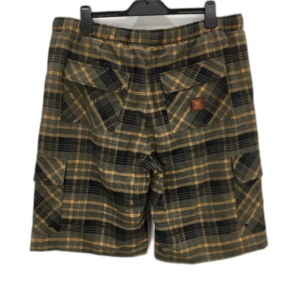 Snake Hole Plaid Runner Relaxed Fit Twill Cargo Shorts Mens Size 36 Inch NEW - Image 2