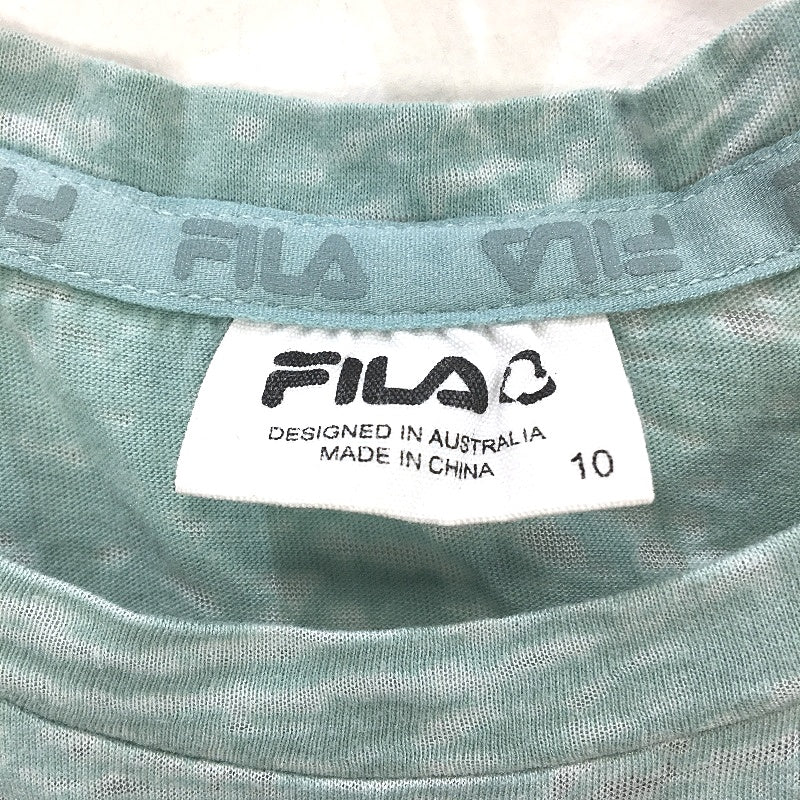 Fila Mottled Green Lightweight Muscle Activewear Sports T-Shirt Ladies Size 10 - Image 3