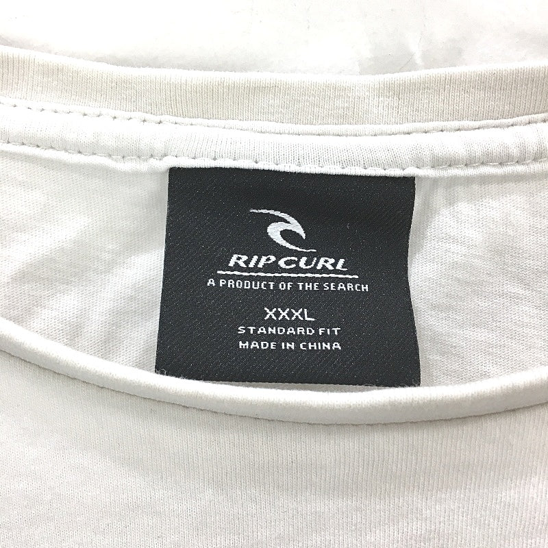 Rip Curl Cream Striped Standard Cotton Short Sleeve Classic T-Shirt Mens 3XL - Image 3