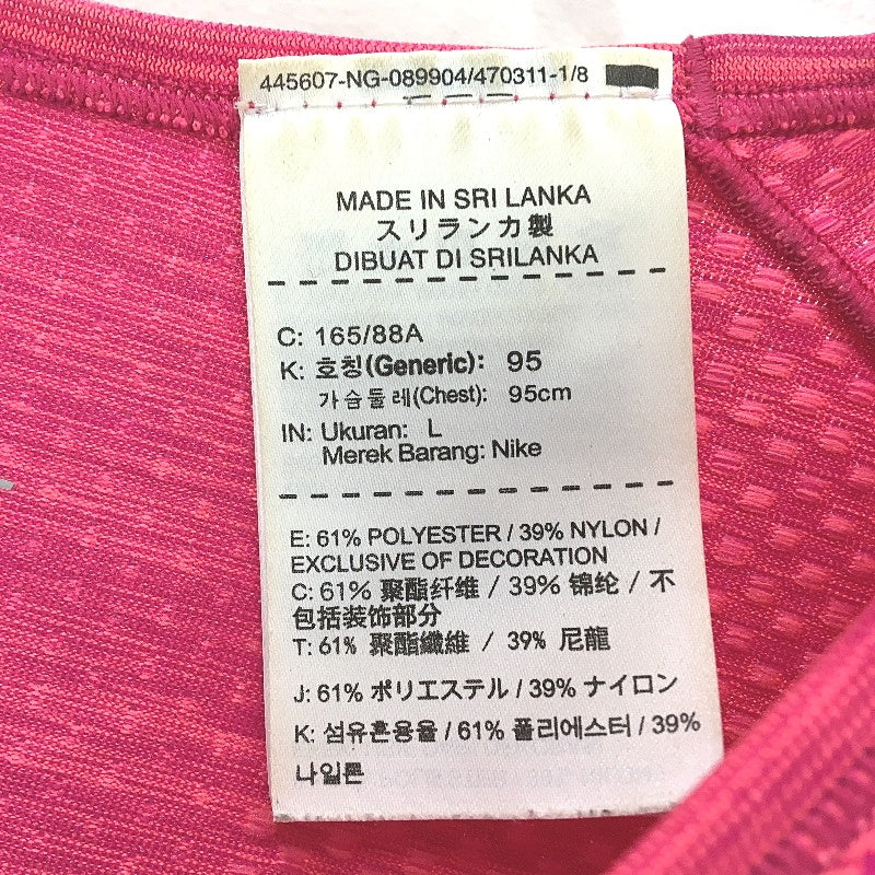 Nike Dri-Fit Hot Pink Long Sleeve Activewear Sports Top Ladies Size Large - Image 4