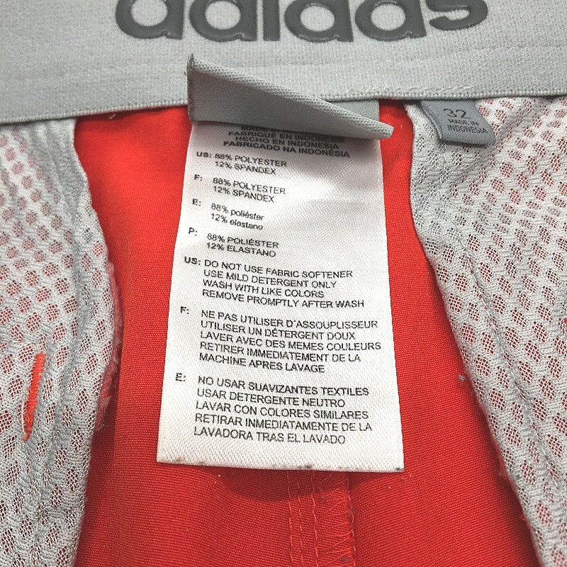 Adidas Bright Red Casual Zip & Button Lightweight Shorts Mens Size 32 - Image 4
