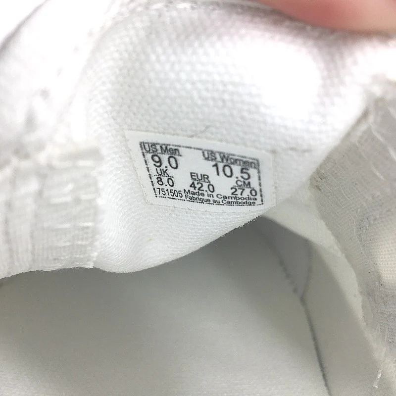Vans White Classic Slip On Old Skool Skate Shoes Unisex US M9 L10.5 EU 42 NEW - Image 5