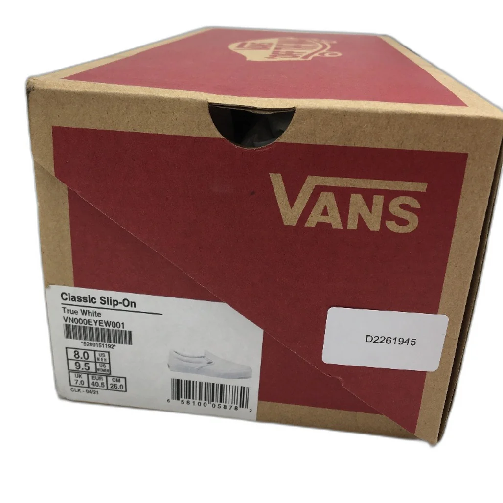Vans White Classic Slip On Old Skool Skate Shoes Unisex US M8 L9.5 EU 40.5 NEW - Image 7