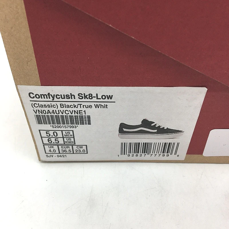 Vans Black Suede Comfycush Sk8-Low Skate Sneakers Unisex US M5 L6.5 EU 36.5 NEW - Image 7