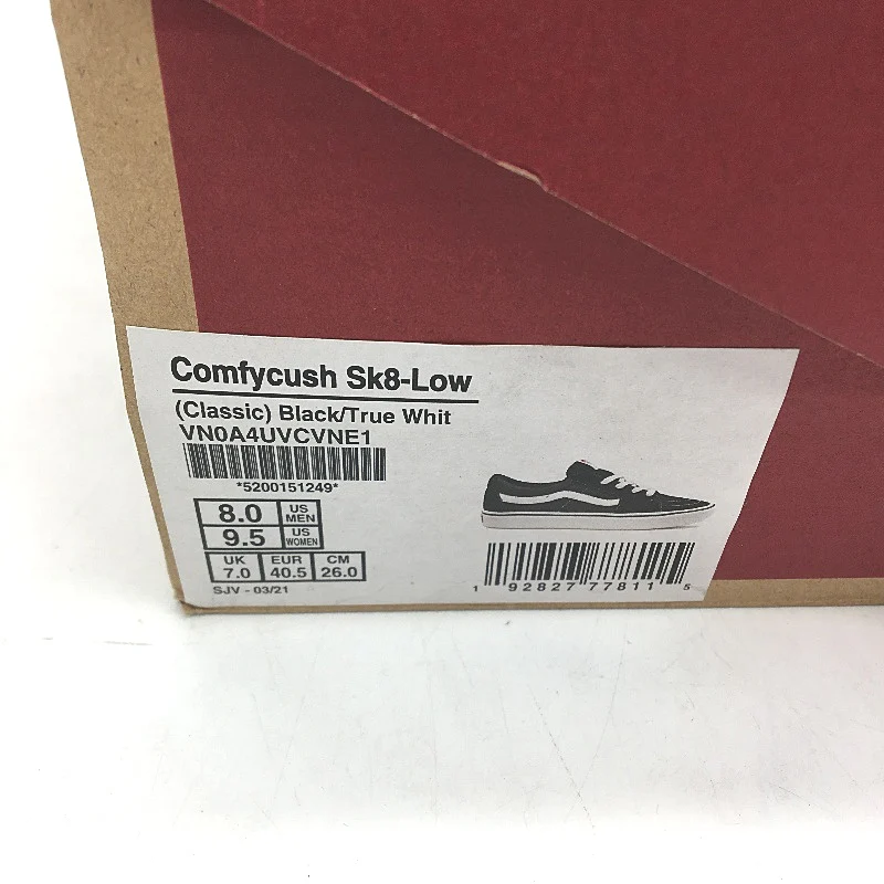 Vans Black Suede Comfycush Sk8-Low Skate Sneakers Unisex US M8 L9.5 EU 40.5 NEW - Image 7