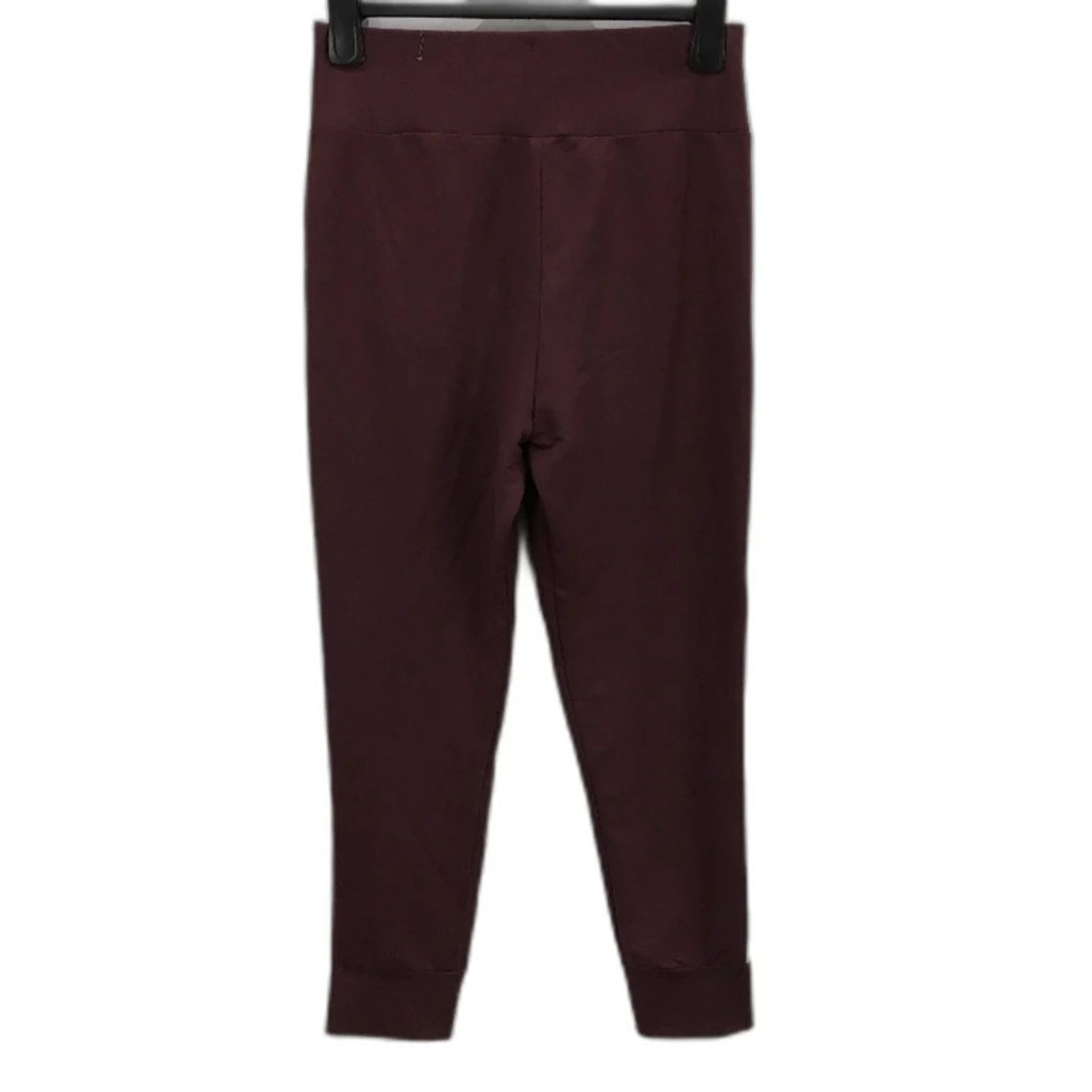 Puma High Waisted Logo Burgundy Red Drawstring Trackpants Ladies Size Small - Image 2