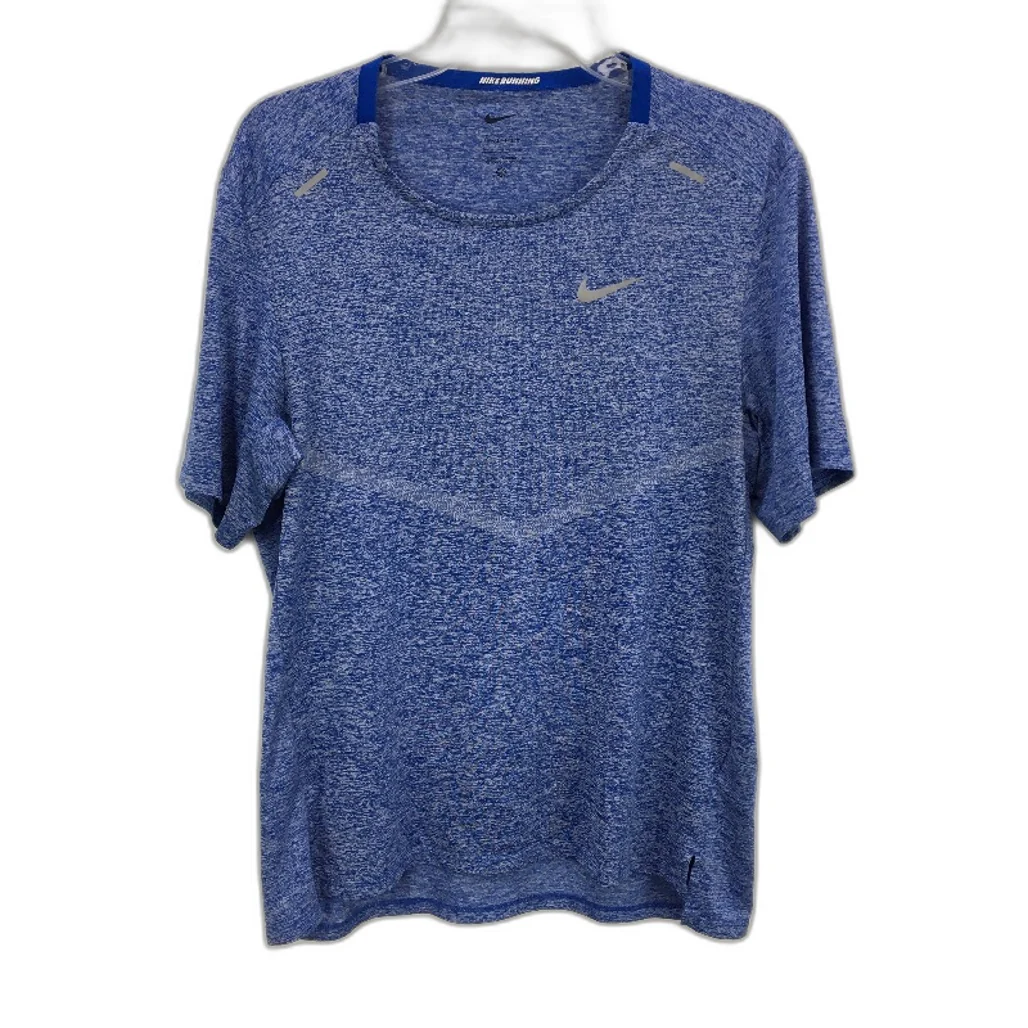 Nike Rise 365 Dri-Fit Short Sleeve Blue Running Top Mens Size Medium