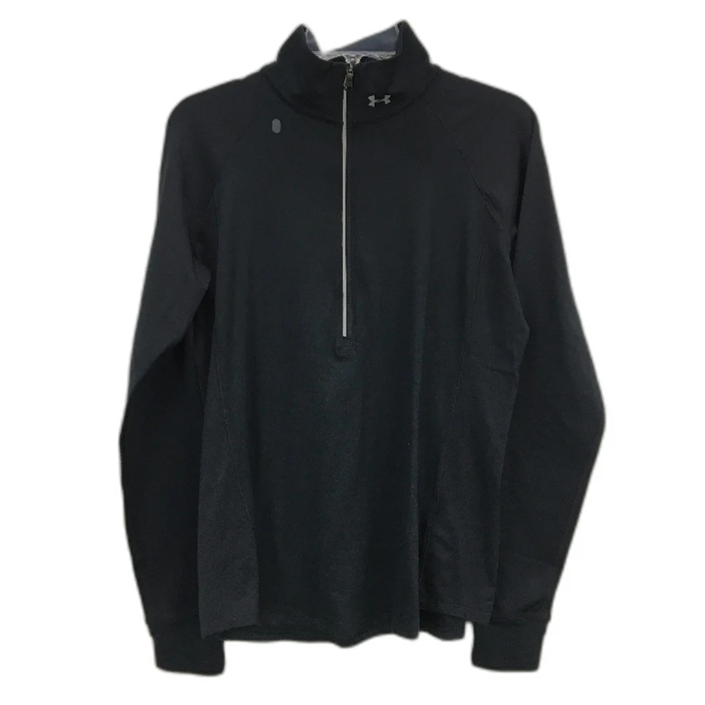 Under Armour Threadborne Run True Half Zip Black T-Shirt Ladies Size Large