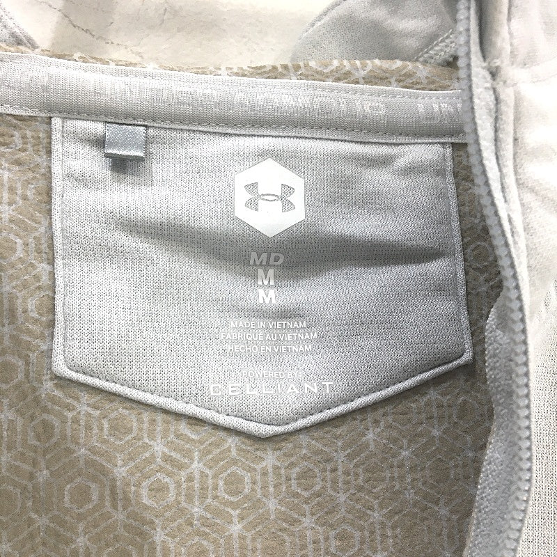 Under Armour Recovery Fleece Silver Full Zip Hooded Sweatshirt Men Size Medium - Image 5