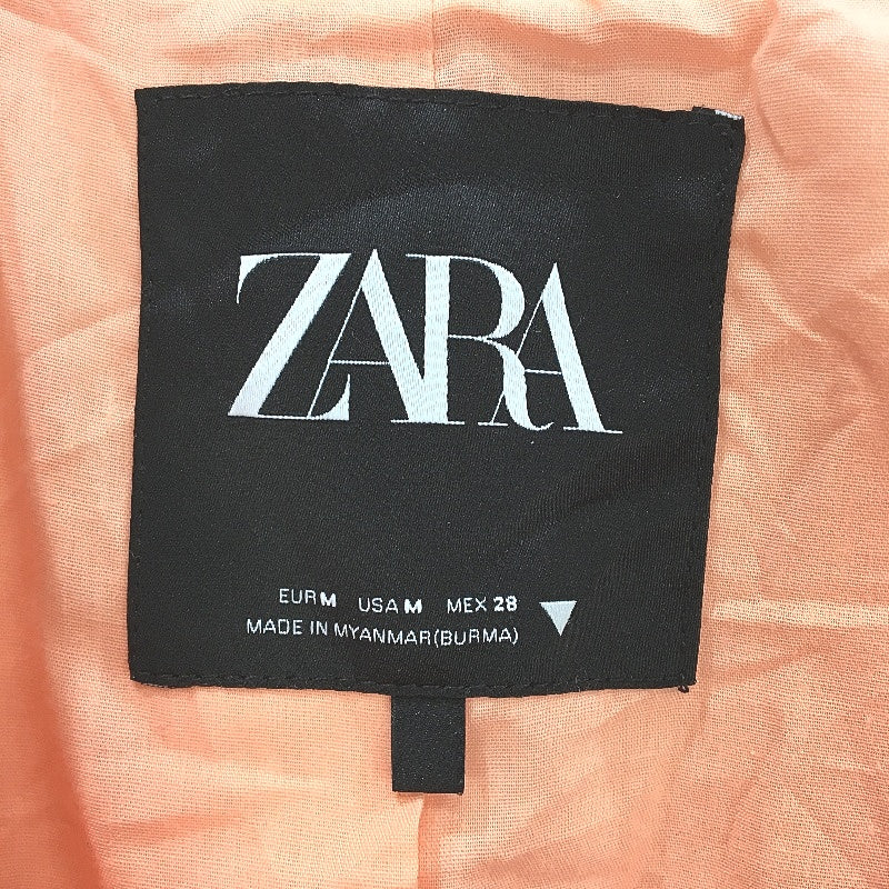 Zara Linen Peach Pink Cropped Single Breasted Blazer Top Ladies Size Medium - Image 3