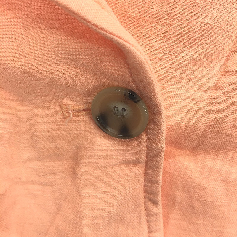 Zara Linen Peach Pink Cropped Single Breasted Blazer Top Ladies Size Medium - Image 4