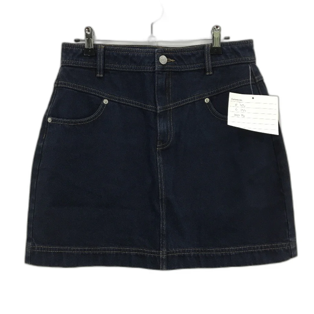 Grab Denim Sample High Rise Indigo Blue Denim Mini Skirt Ladies Size AU 10 NEW