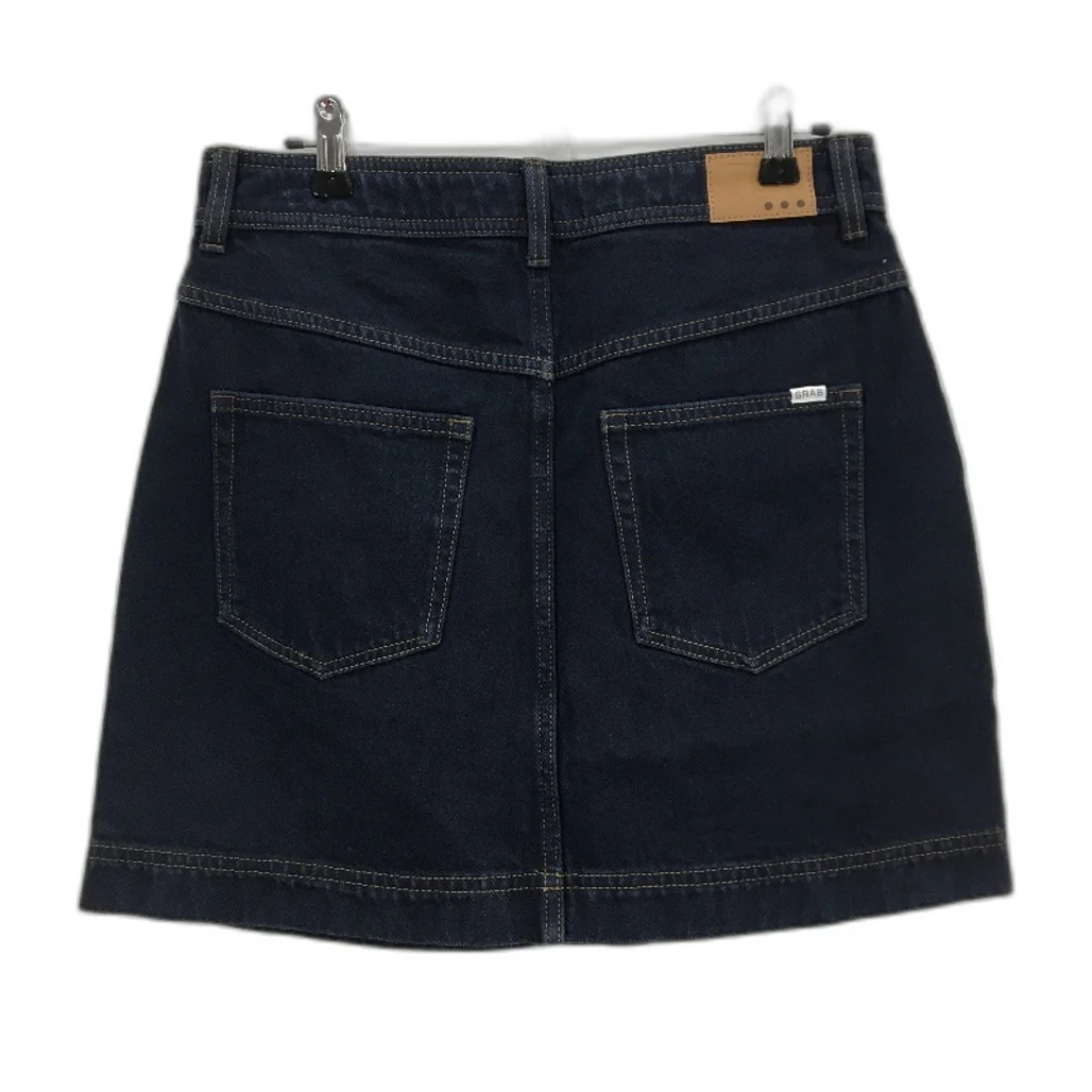 Grab Denim Sample High Rise Indigo Blue Denim Mini Skirt Ladies Size AU 10 NEW - Image 2