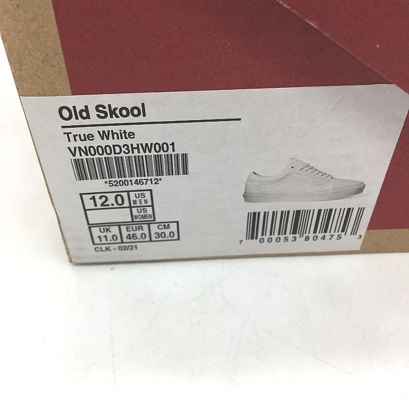 Vans True White Old Skool Lace Up Skate Shoes Mens Size US 12 EU 46 NEW - Image 6