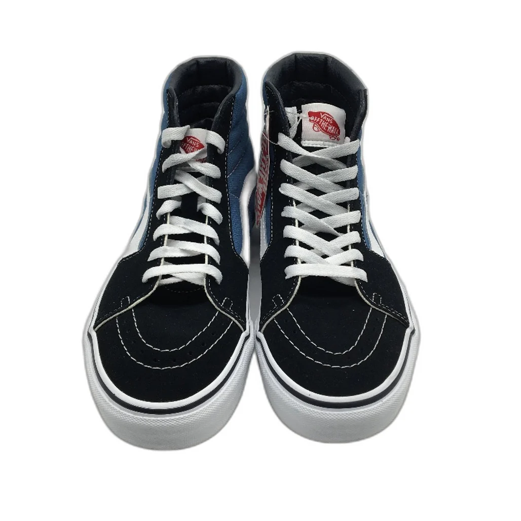 Vans Navy Blue Black Canvas Sk8-HI Skate Sneakers Unisex US M9 L10.5 EU 42 NEW - Image 2