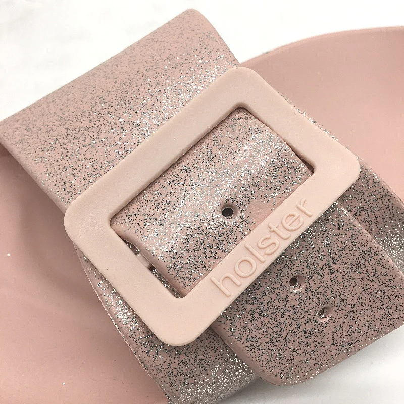 Holster Australia Blush Pink Solace Buckle Glitter Slide Ladies AU 8 EU 39 NEW - Image 3