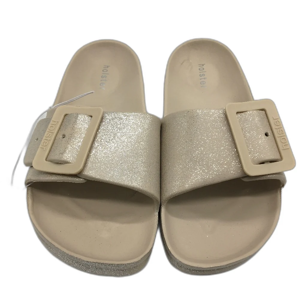 Holster Australia Sand Beige Solace Buckle Glitter Slide Ladies AU 9 EU 40 NEW - Image 2