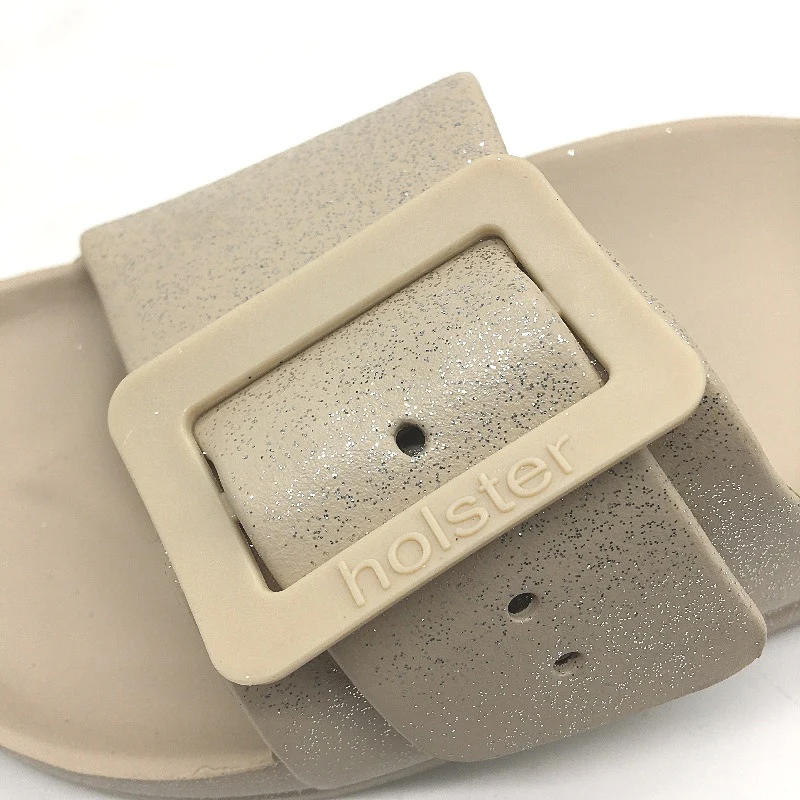 Holster Australia Sand Beige Solace Buckle Glitter Slide Ladies AU 9 EU 40 NEW - Image 3