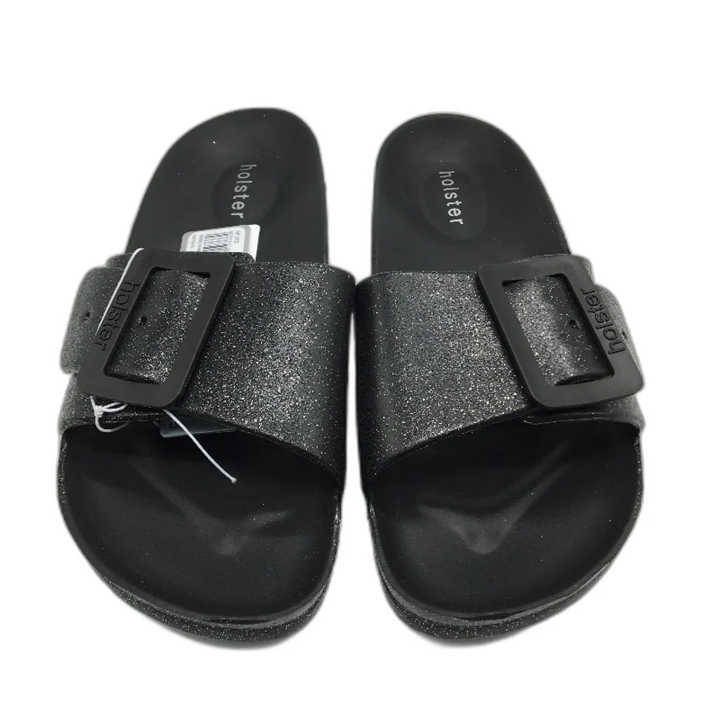 Holster Australia Black Solace Buckle Glitter Slide Sandal Ladies AU 7 EU 38 NEW - Image 2