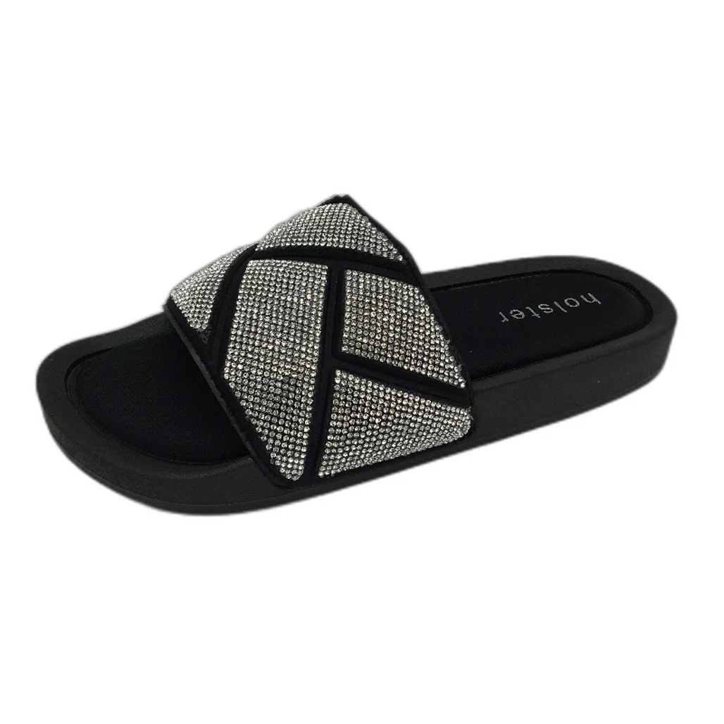 Holster Australia Sooth Black Glitter Detail Slide Sandals Ladies AU 9 EU 40 NEW