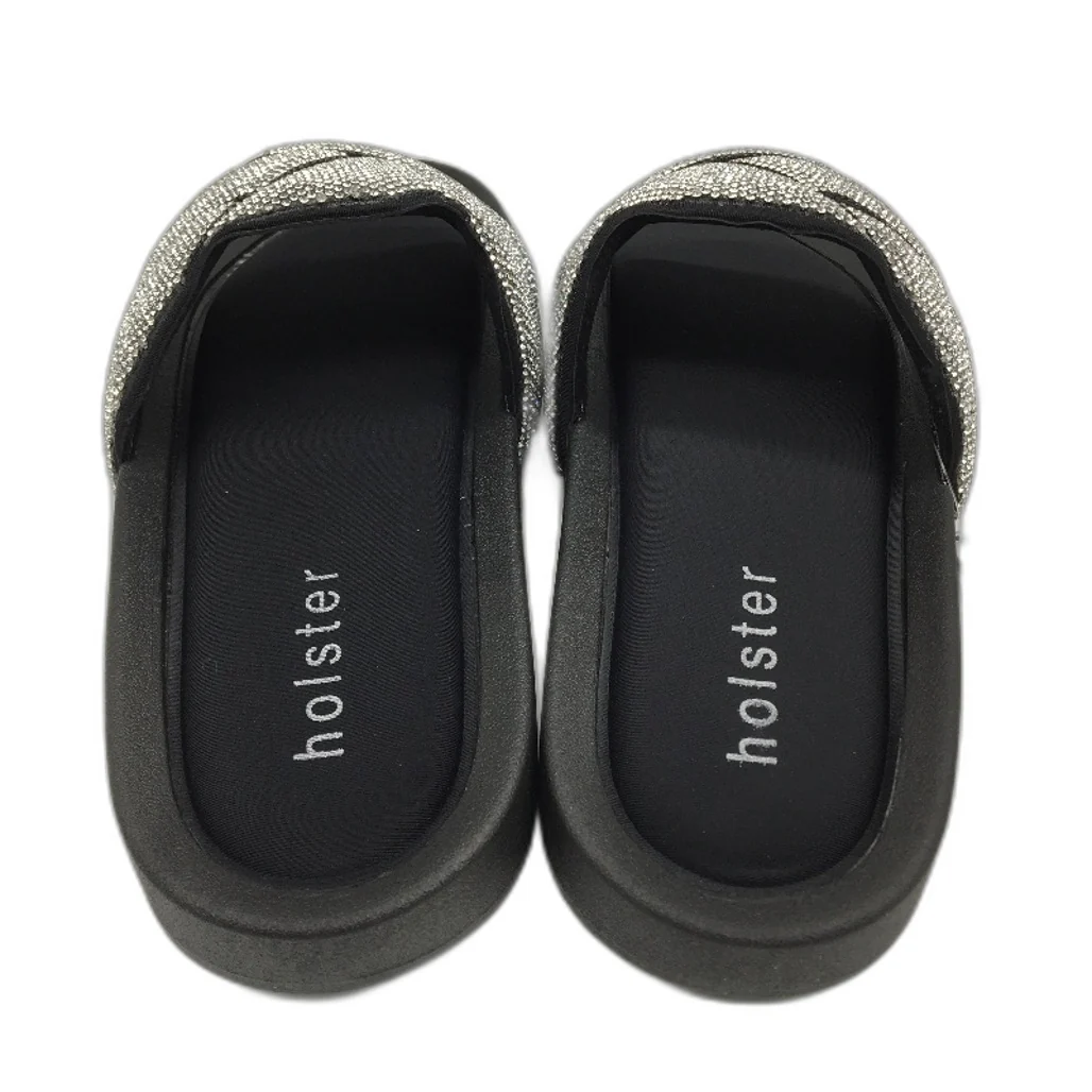 Holster Australia Sooth Black Glitter Detail Slide Sandals Ladies AU 9 EU 40 NEW - Image 4