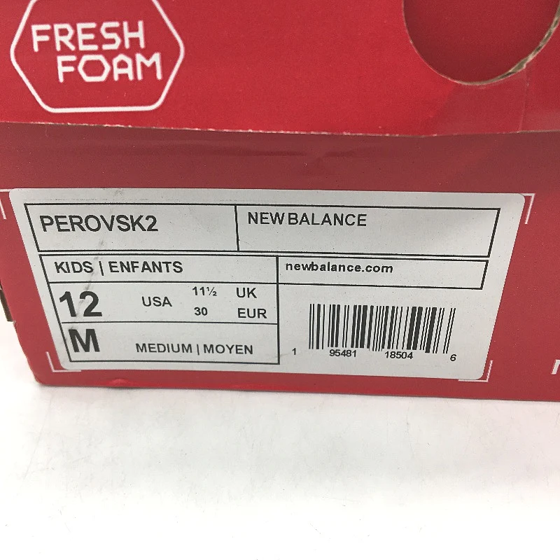 New Balance Black Mesh Lightweight Sneakers PEROVSK2 KIDS Size US 12 EU 30 NEW - Image 7
