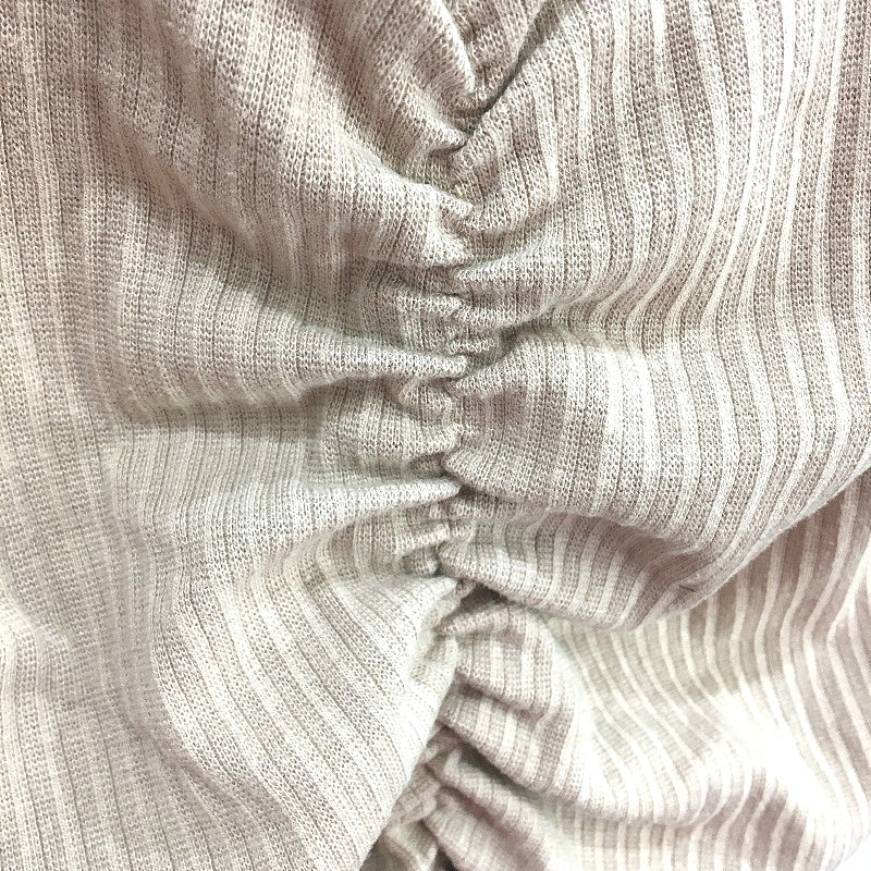 Pretty Little Thing Strappy Rib Ruched Beige Bodycon Dress Ladies Size AU 10 - Image 3