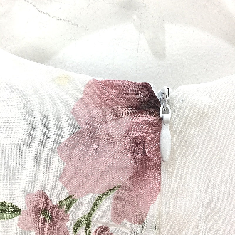 Caroline Morgan A Line White Pink Floral Sleeveless Mini Dress Ladies Size 8 - Image 3
