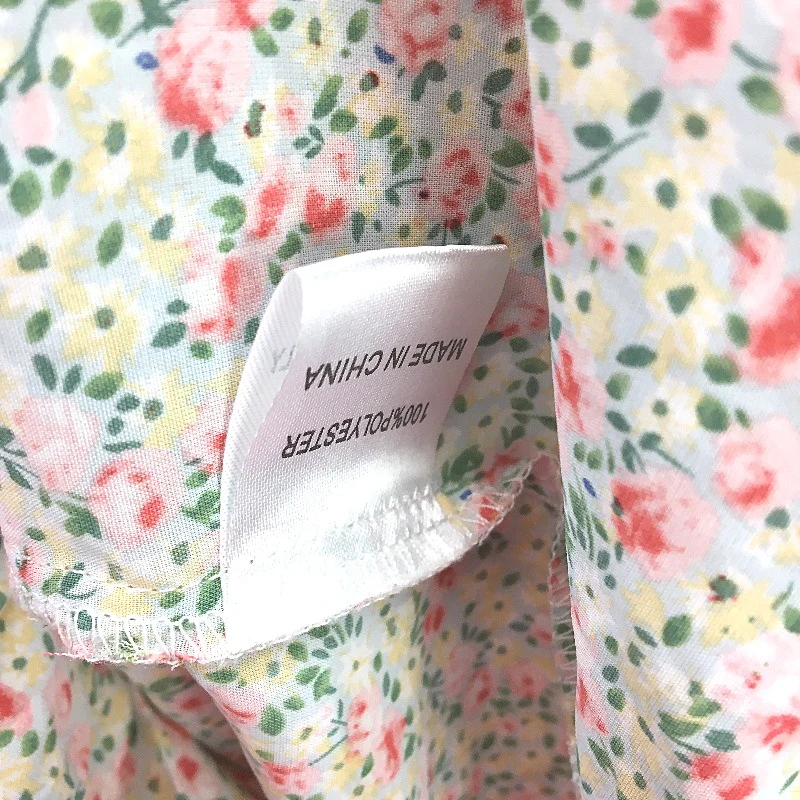 Cass & Cat Ruched Chest Princess Sleeve Multi Floral Mini Dress Ladies Size 6 - Image 5