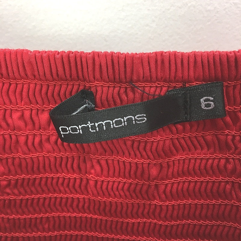 Portmans Sleeveless Red Cotton V Neck Pocketed Mini Dress Ladies Size 6 - Image 3