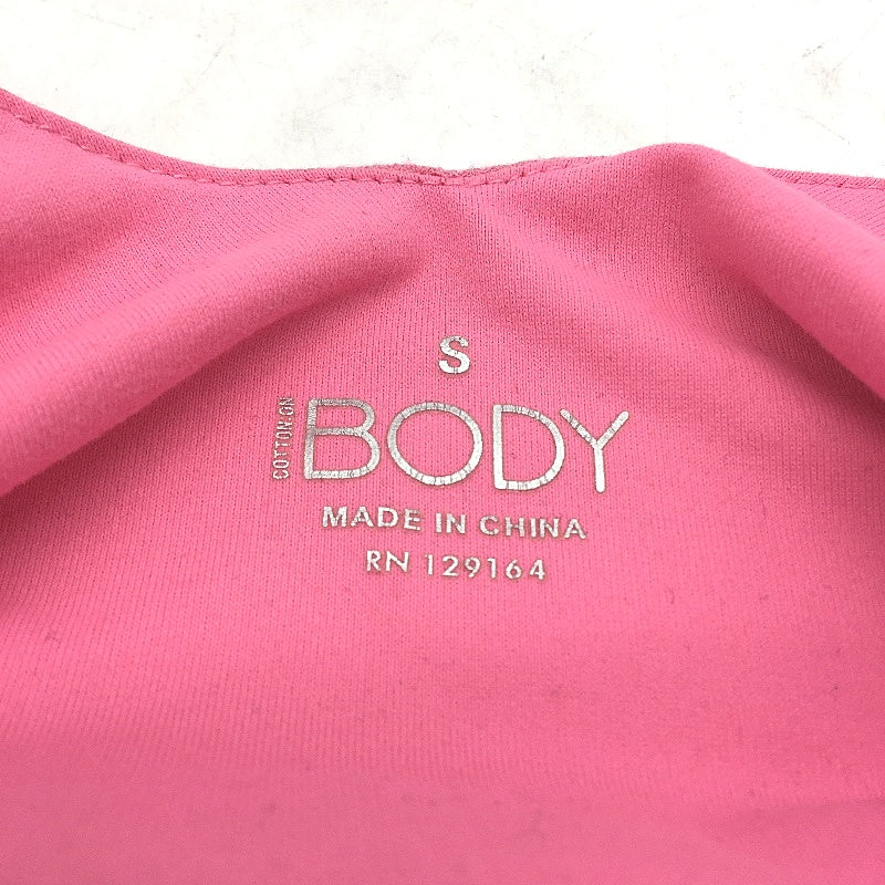 Cotton On Body Ribbed Twist Front Barbie Pink Crop Top Ladies Size Small - Image 4