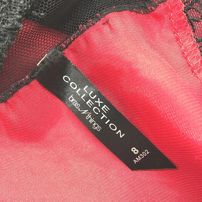 BrasNThings Satin Red Black Lacey V Neck Camisole Ladies Size 8 - Image 3