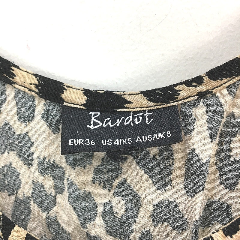 Bardot Brown Leopard Print Halter Neck Sleeveless Top Ladies Size UK 8 - Image 3