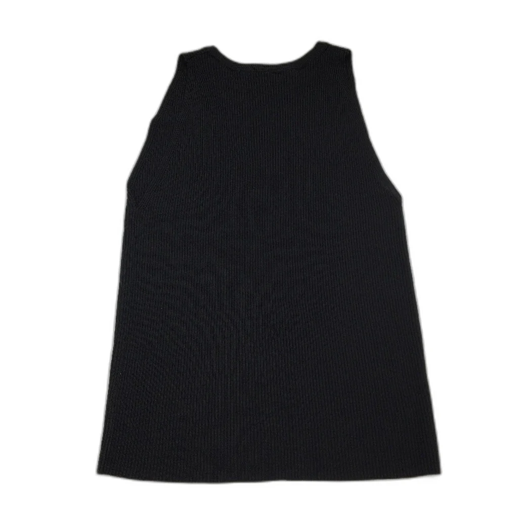 Zara Asymmetrical Ribbed Slim Fit Black Cutout Sleeveless Top Ladies Size Medium - Image 2