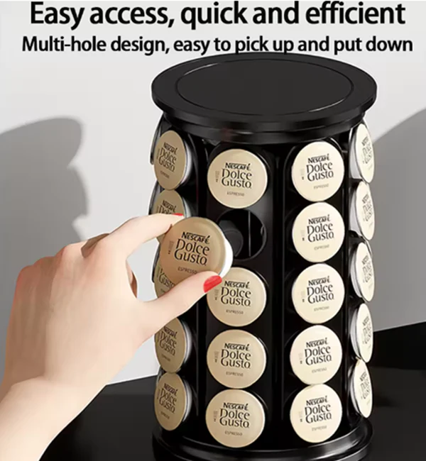 40 Pod Keurig Cup Coffee Capsule 360 Rotating Storage Rack in Black NEW - Image 2