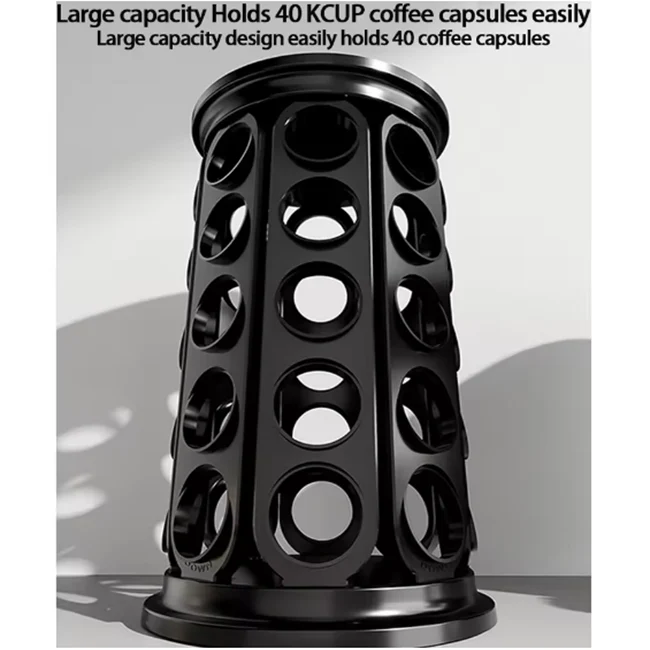 40 Pod Keurig Cup Coffee Capsule 360 Rotating Storage Rack in Black NEW - Image 3