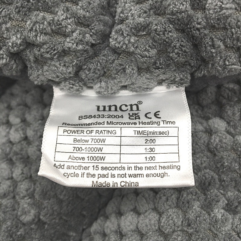 Uncn Microwavable Neck Grey Fleece Natural Filling Wrap in Grey NEW - Image 4