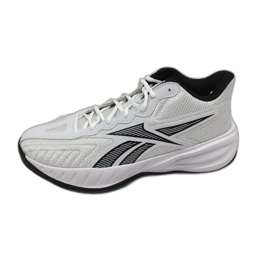 Reebok Press White Fabric Basketball Sneakers Unisex US M 8 W 9.5 EU 40.5 NEW