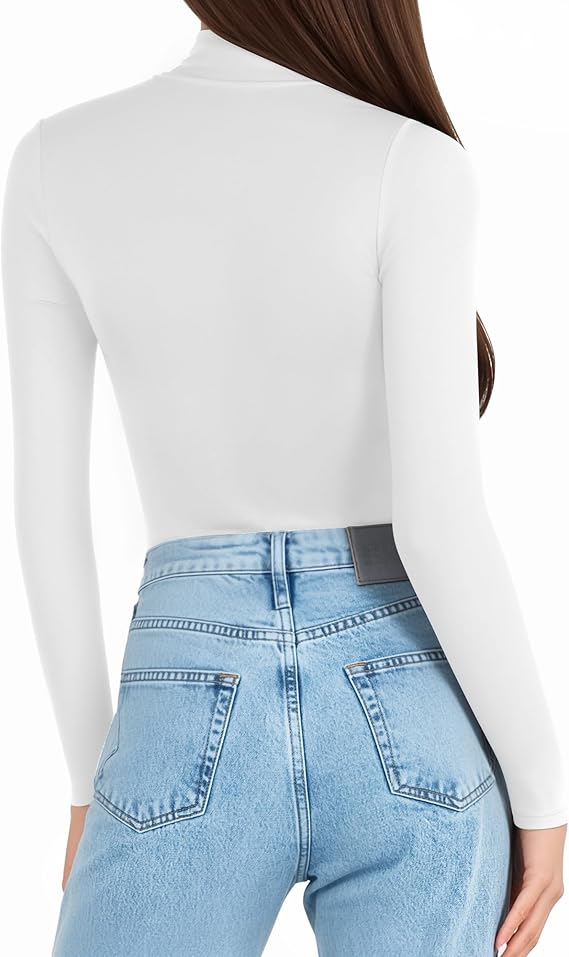 Stretchy Long Sleeve Turtle Neck Fitted Basic Tops Tees Shirts Womens Size S NEW - Image 2