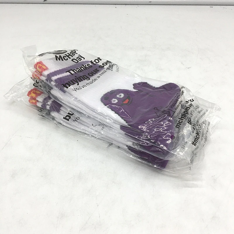 McDonald's McHappy Day Silly Socks 2 Pack Grimace Unisex One Size Adult NEW - Image 4